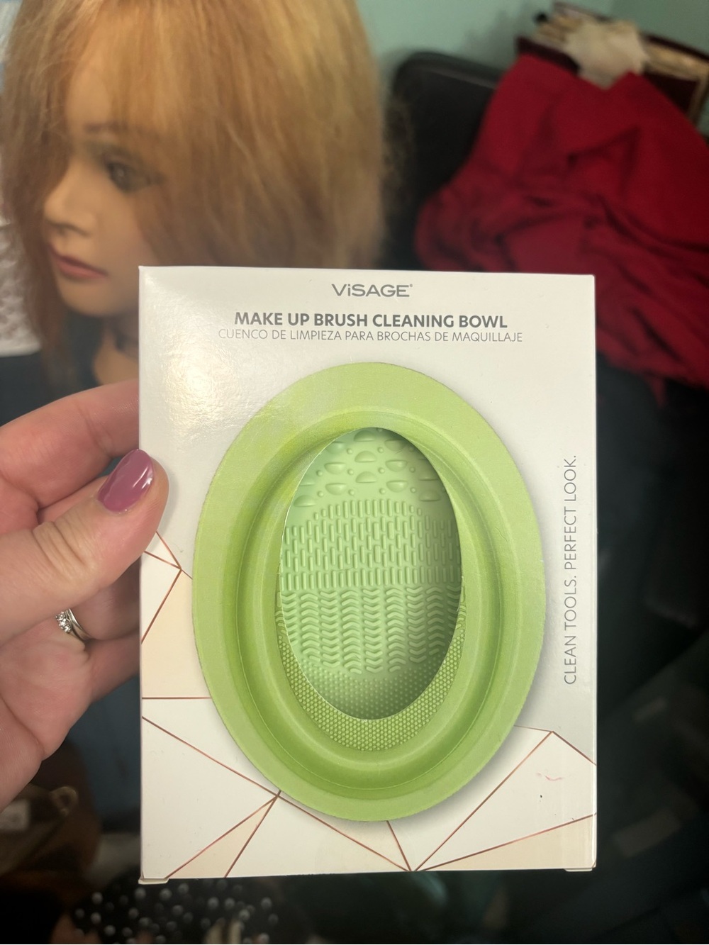 Sage Oval Makeup Brush Cleaning Bowl - Light Green Visage